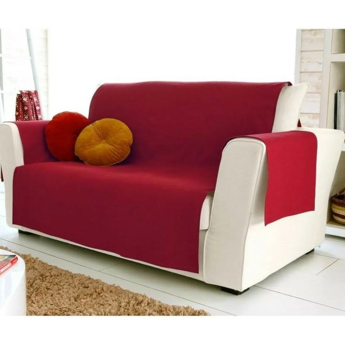 Protège-fauteuil et canapé universels LONASOFT - Rouge