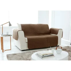 Protège-fauteuil matelassé - marron taupe