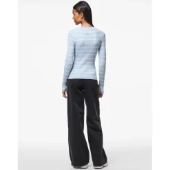 Pull à maille en viscose Crista bleu ciel Fleur