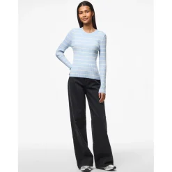 Pull à maille en viscose Crista bleu ciel Fleur