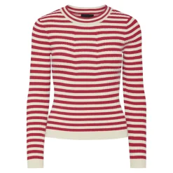 Pull à maille en viscose Crista rayures rose Anya