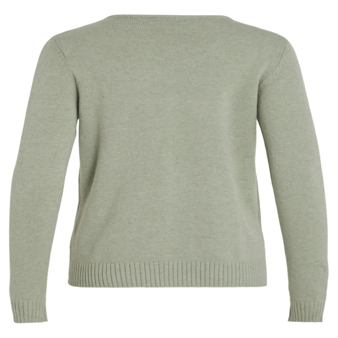 Pull col en v épaules tombantes vert Eve