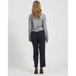Pull col en v épaules tombantes gris Iris
