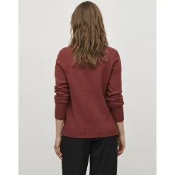 Pull col en v épaules tombantes marron Léna
