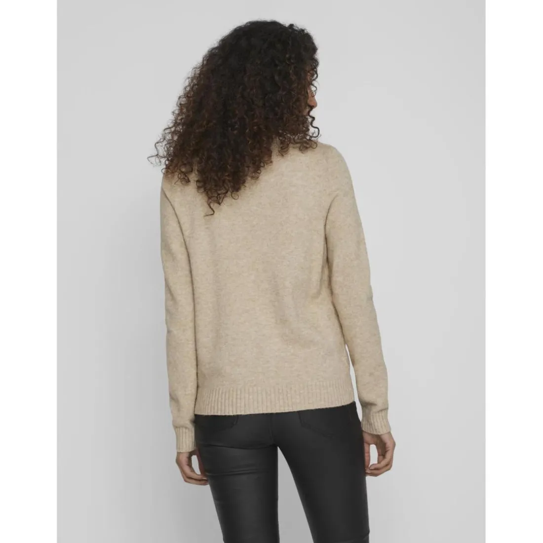 Pull col en v épaules tombantes marron Vox