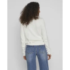 Pull col en v épaules tombantes blanc