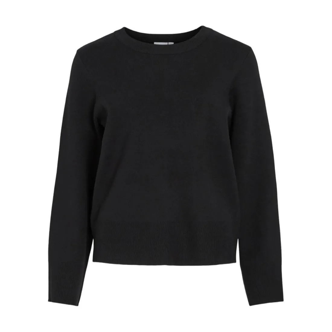 Pull col rond noir Elise en viscose