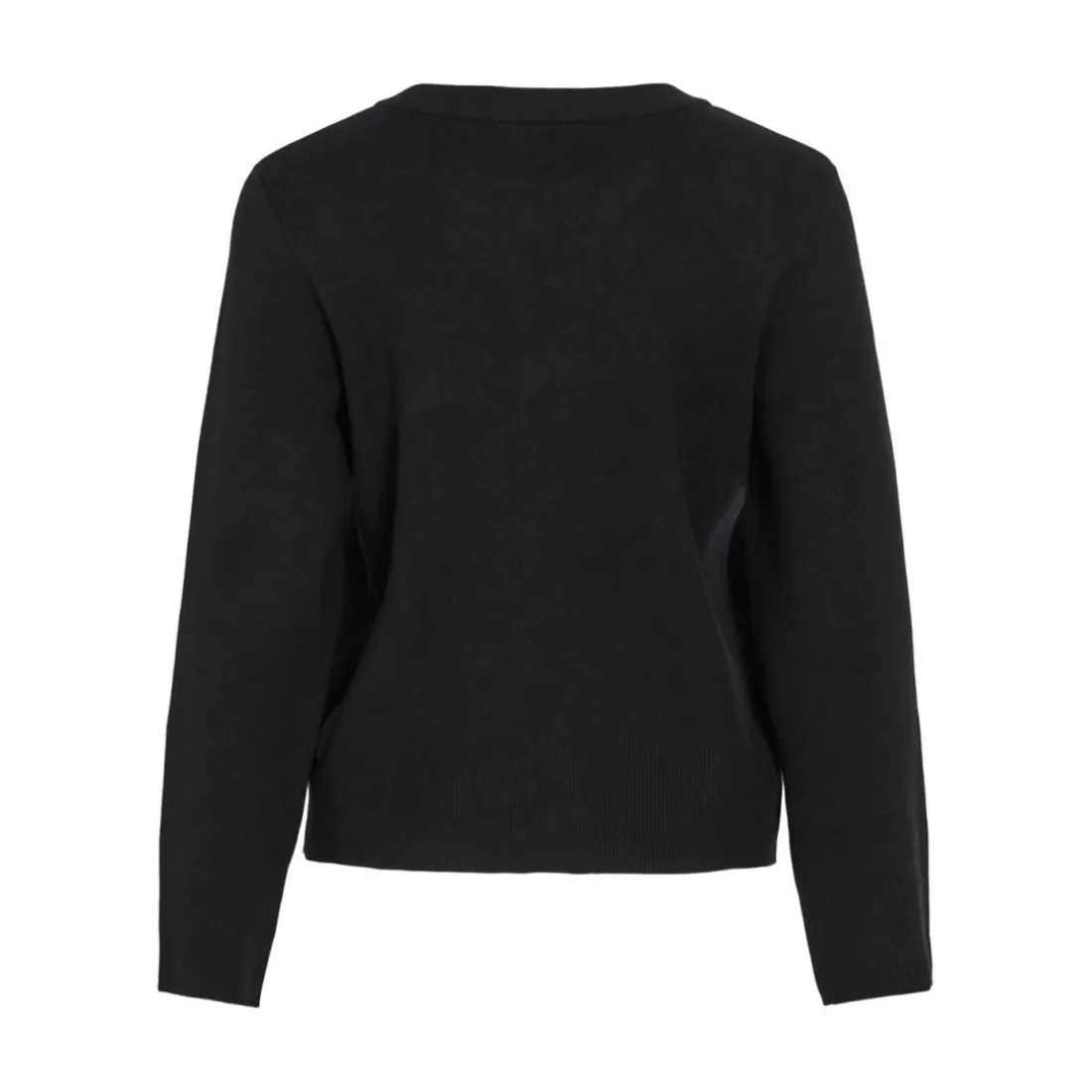 Pull col rond noir Elise en viscose