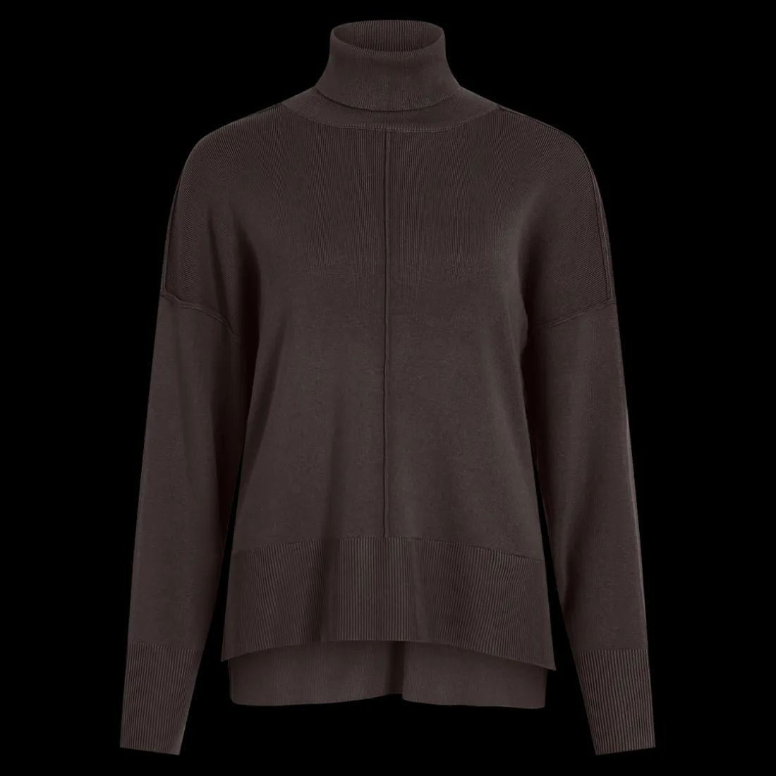 Pull col roulé marron foncé Skye