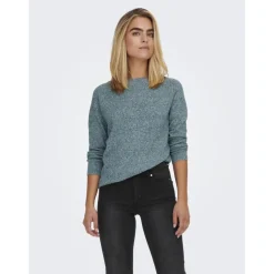 Pull en maille à manches longues bleu océan Bree