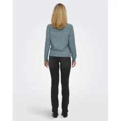 Pull en maille à manches longues bleu océan Bree