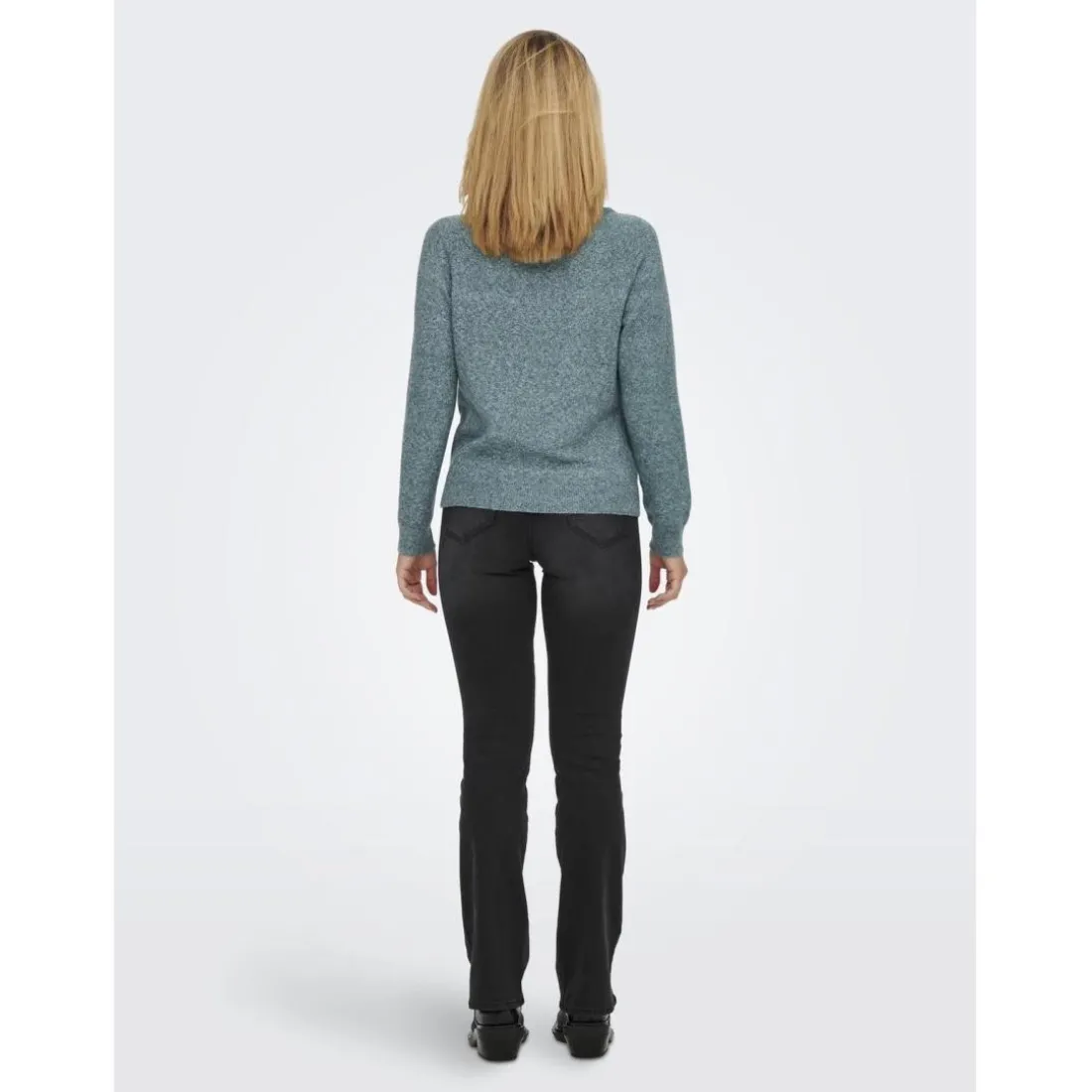 Pull en maille à manches longues bleu océan Bree