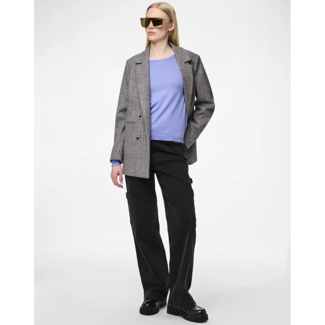 Pull en maille bleu Skye