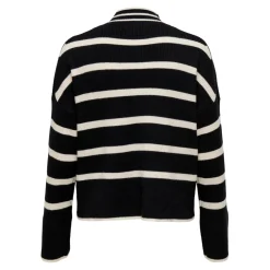 Pull en maille col haut col haut noir Adele