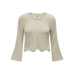 Pull en maille col rond col rond gris clair Uma