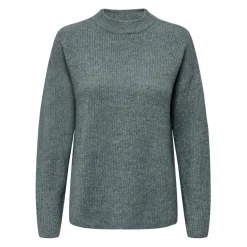 Pull en maille col rond col rond vert foncé Pia
