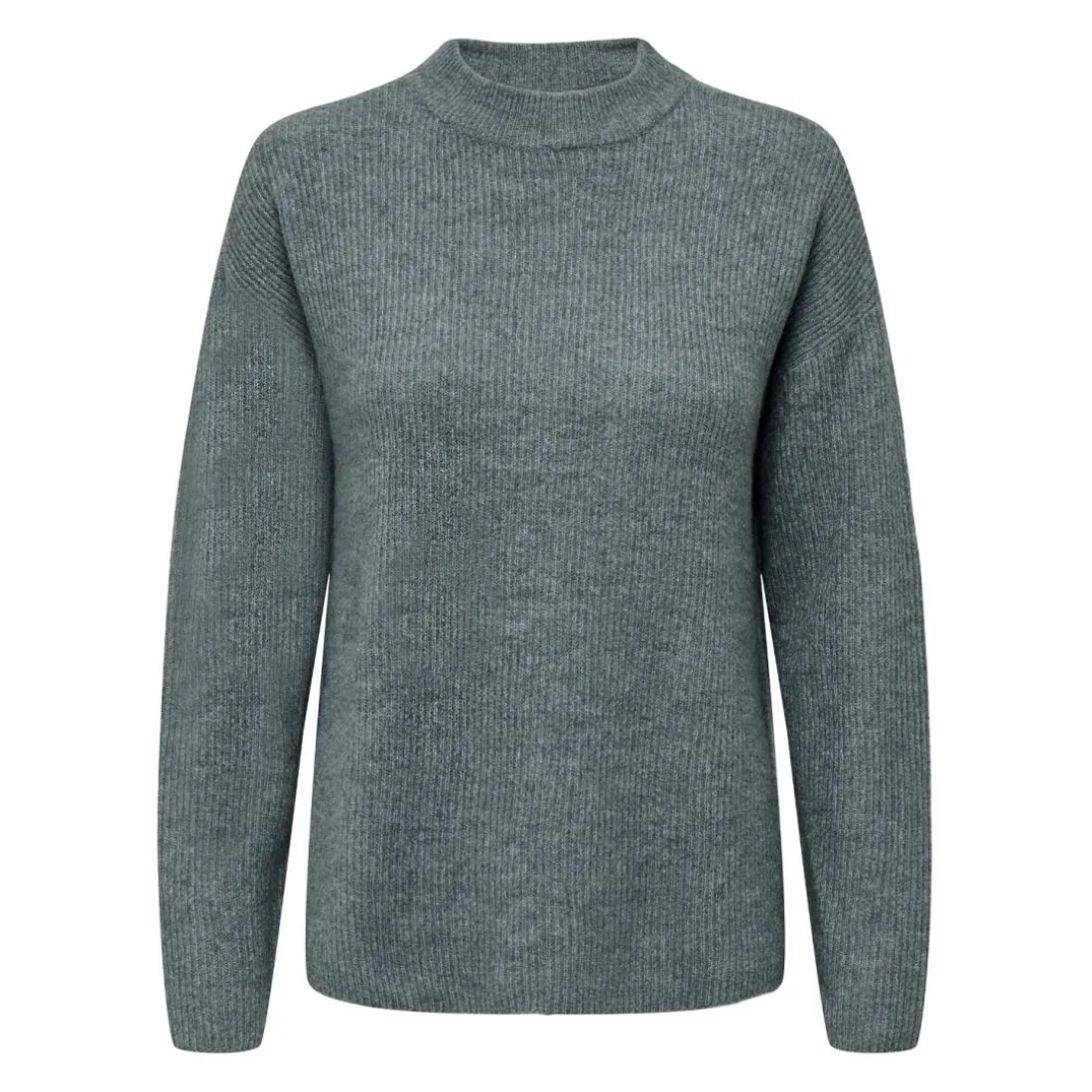 Pull en maille col rond col rond vert foncé Pia