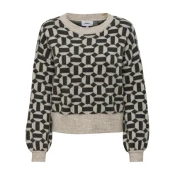 Pull en maille col rond col rond gris clair Mia