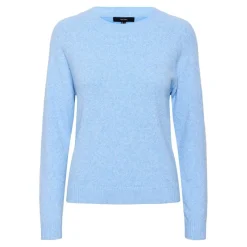 Pull en maille Col rond Manches longues bleu Liz