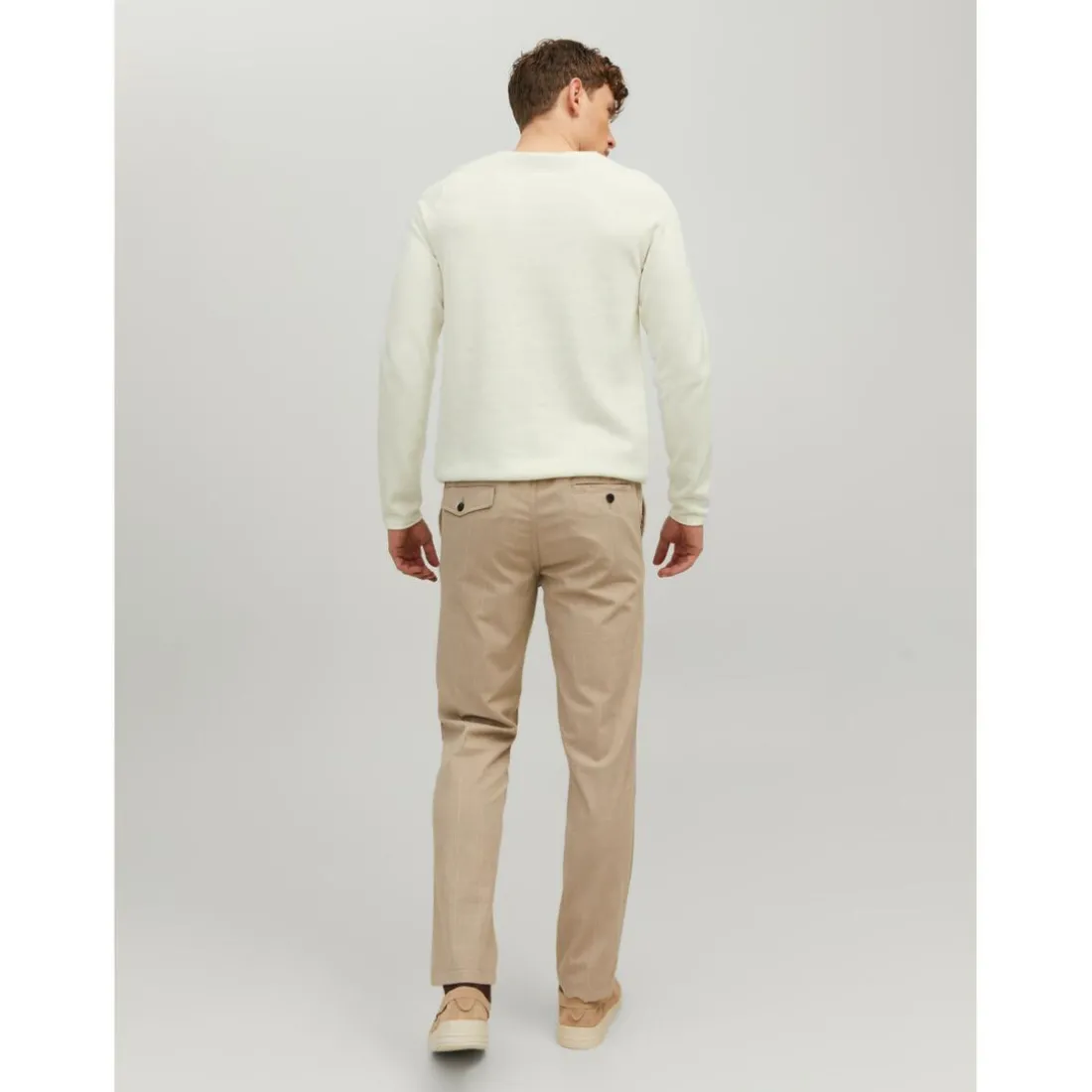 Pull en maille Col rond Manches longues Blanc Reed Oscar