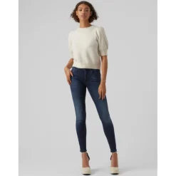 Pull en maille Col rond Manches 2/4 beige gris