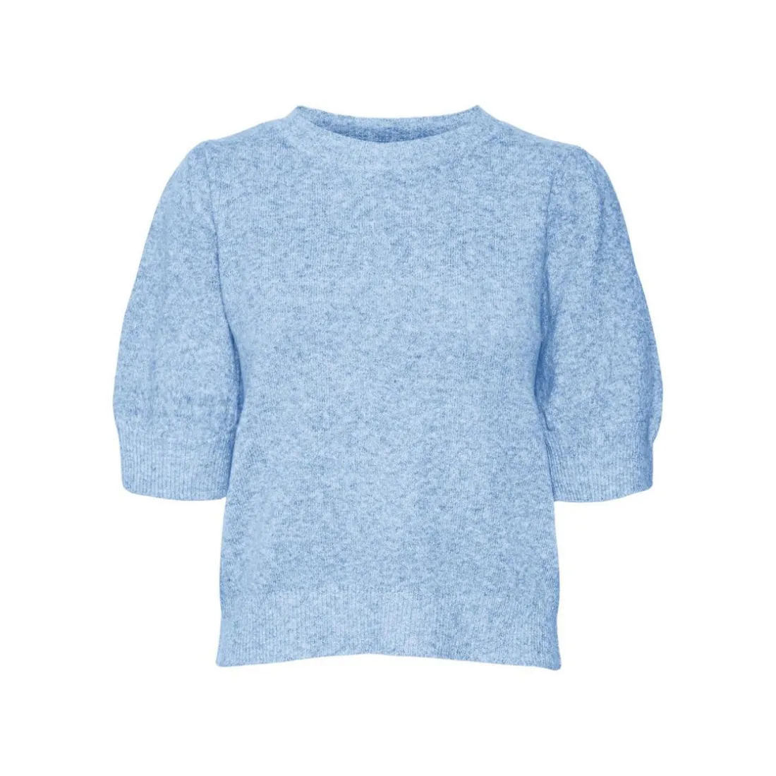Pull en maille Col rond Manches 2/4 bleu