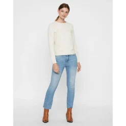Pull en maille Col rond Manches longues gris Eve