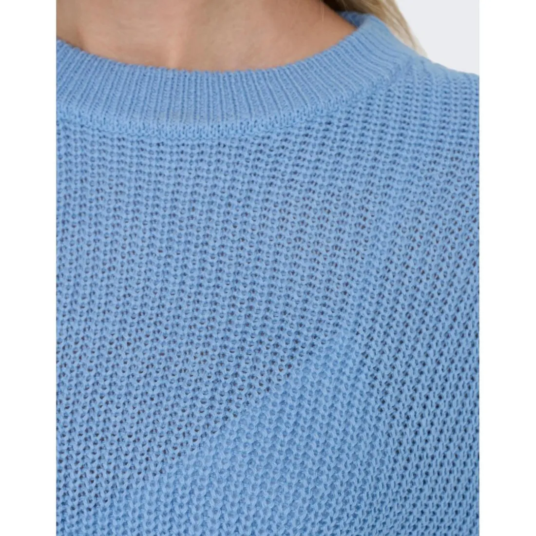 Pull en maille Col rond Manches longues bleu Elise