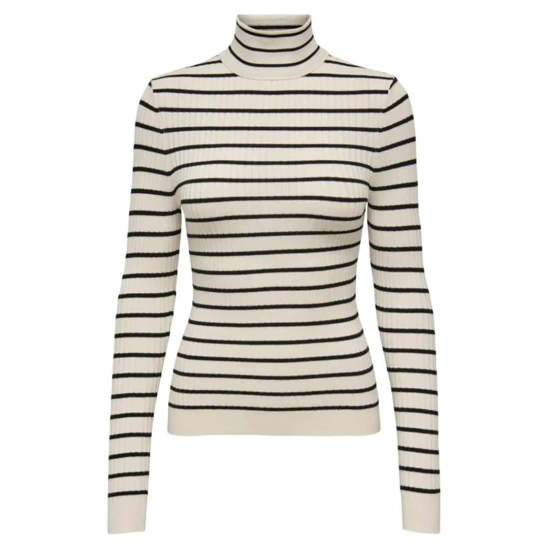 Pull en maille col roulé col roulé blanc Xena