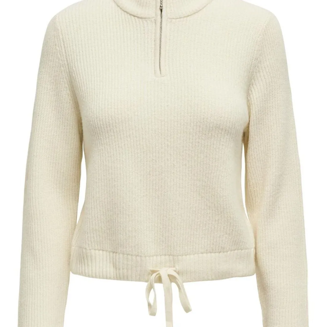 Pull en maille col zippé Felicia blanc cassé en viscose Ines