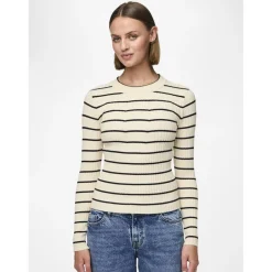 Pull en maille Crista à rayures marron en viscose Bree
