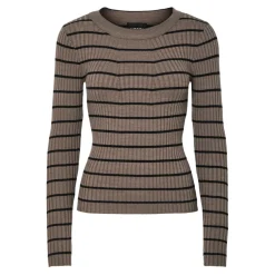 Pull en maille Crista à rayures gris en viscose Ava