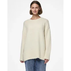 Pull en maille manches longues marron Zadie