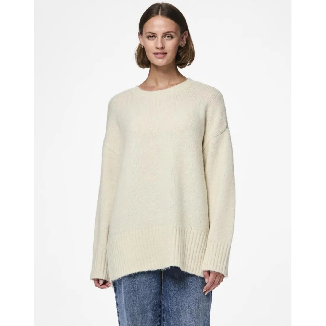 Pull en maille manches longues marron Zadie