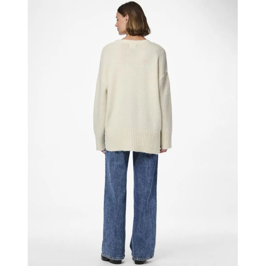 Pull en maille manches longues marron Zadie