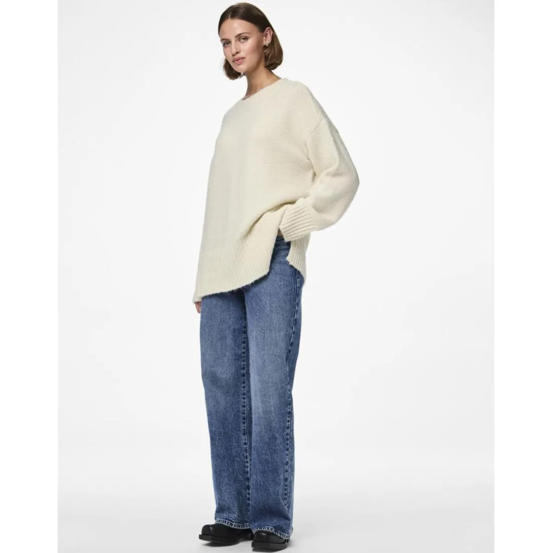 Pull en maille manches longues marron Zadie