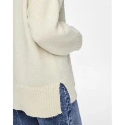 Pull en maille manches longues marron Zadie