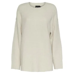 Pull en maille manches longues marron Zadie