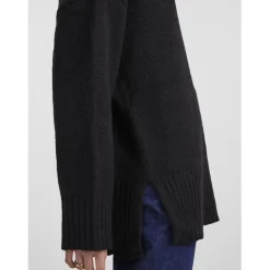 Pull en maille manches longues oversized noir Elsie