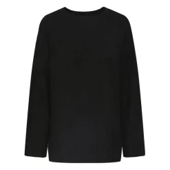 Pull en maille manches longues oversized noir Elsie