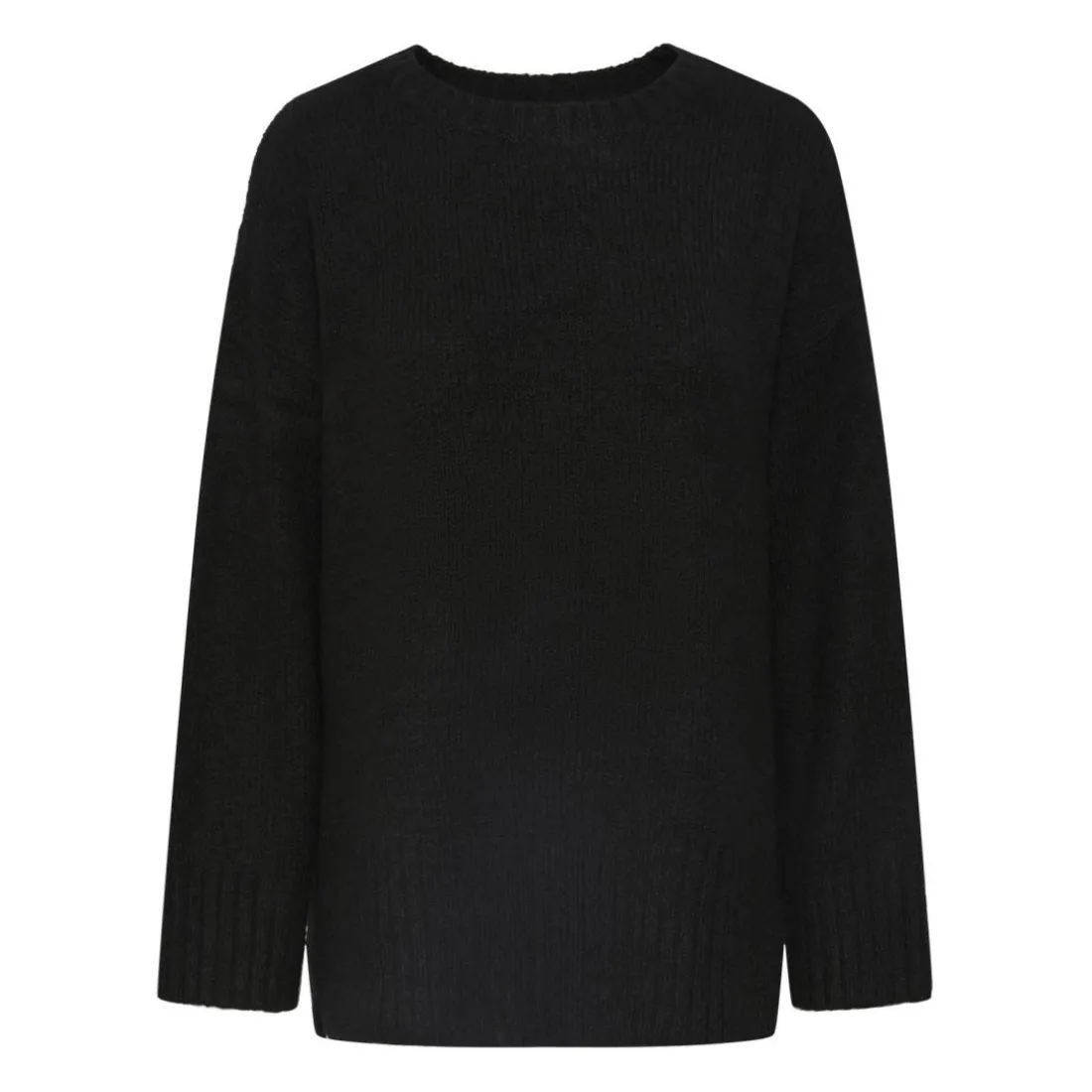 Pull en maille manches longues oversized noir Elsie