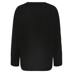 Pull en maille manches longues oversized noir Elsie