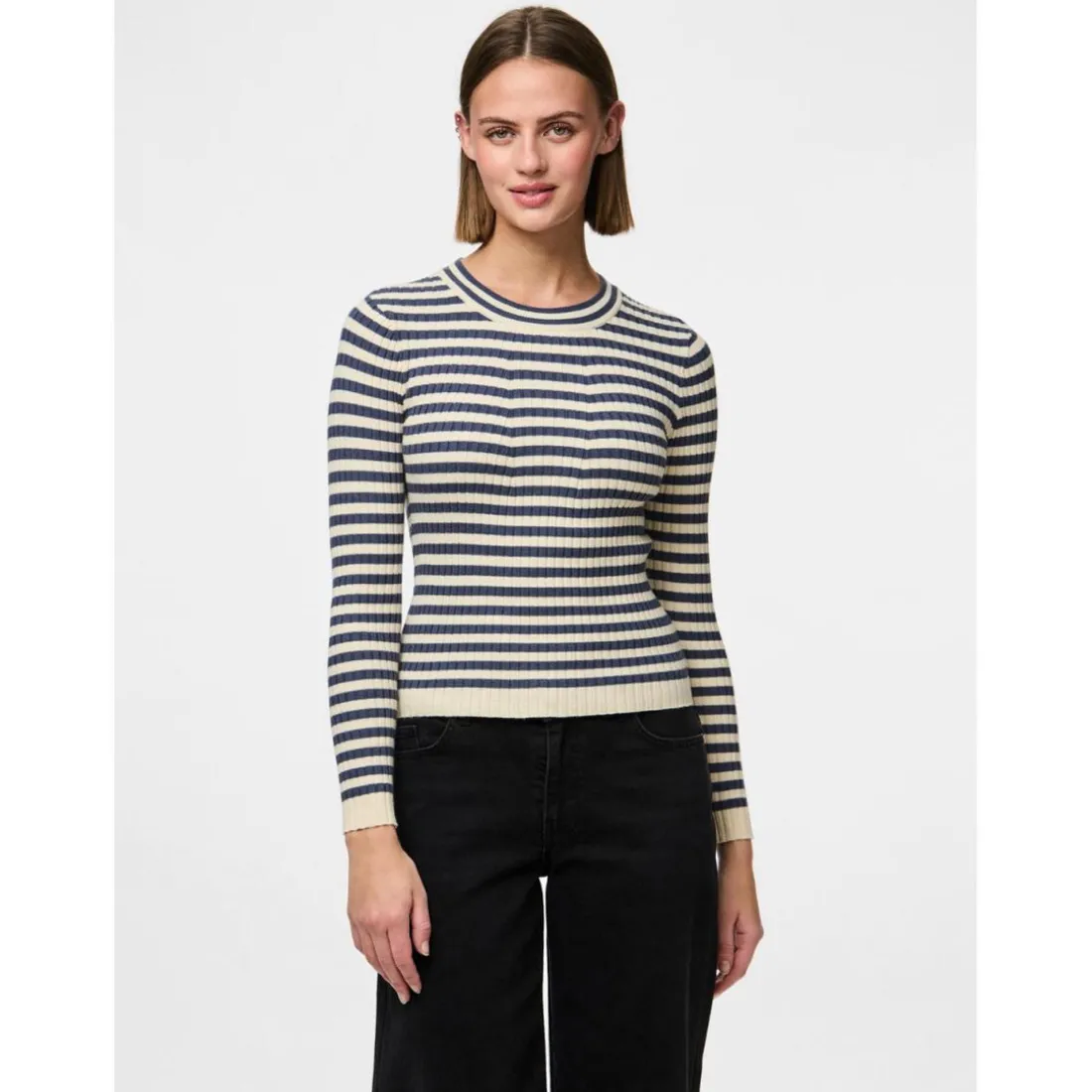 Pull en maille viscose Crista à rayures bleu Hattie
