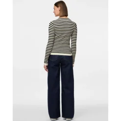 Pull en maille viscose Crista à rayures noir Amy