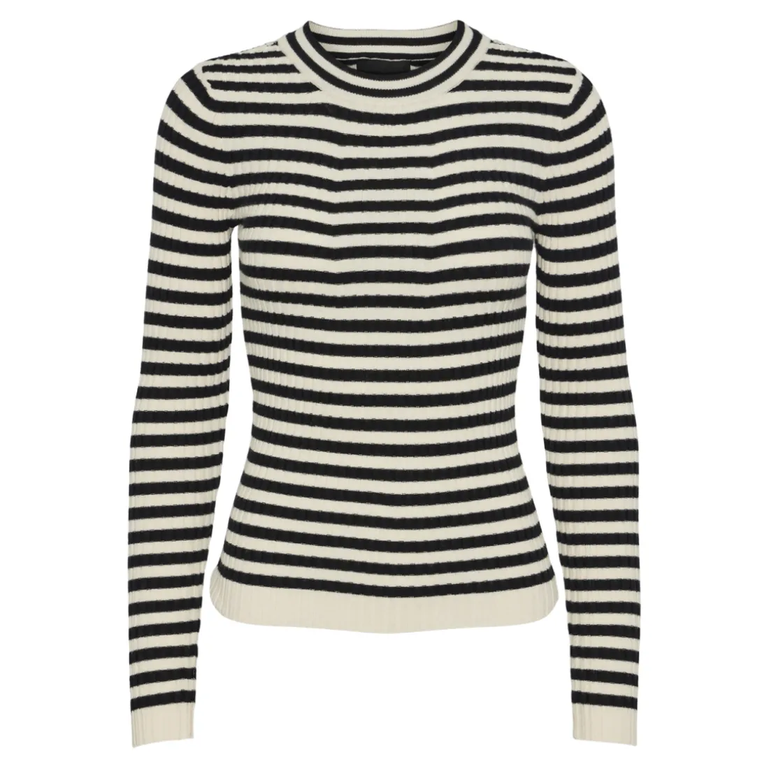 Pull en maille viscose Crista à rayures noir Amy
