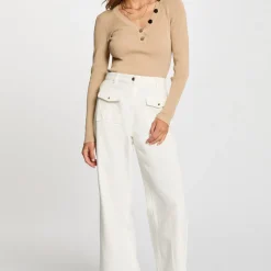 Pull femme Morgan beige foncé en viscose