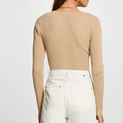 Pull femme Morgan beige foncé en viscose