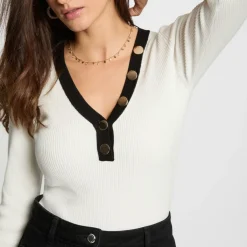 Pull femme Morgan blanc en viscose