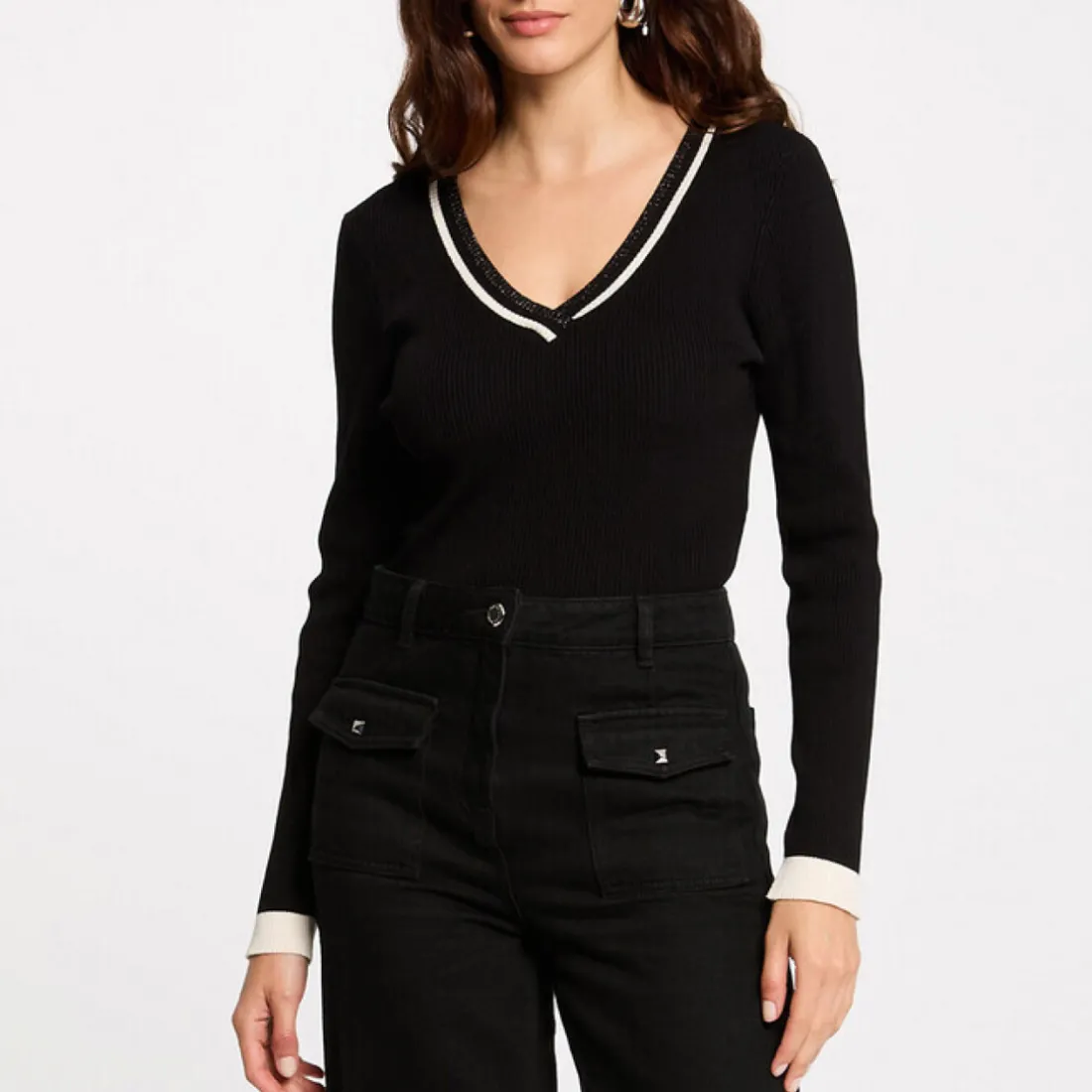 Pull femme Morgan noir en viscose