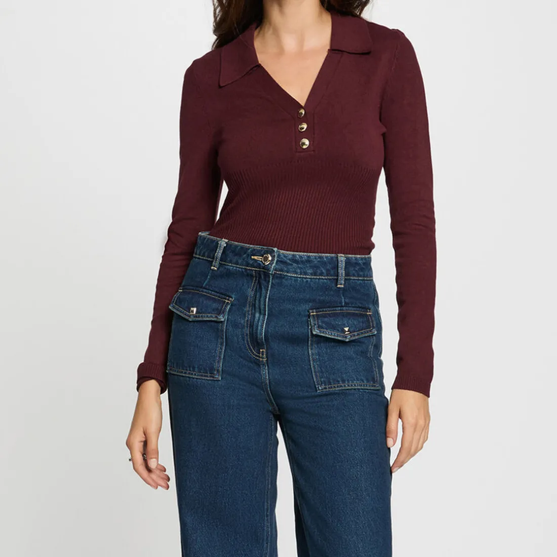 Pull femme Morgan prune en viscose